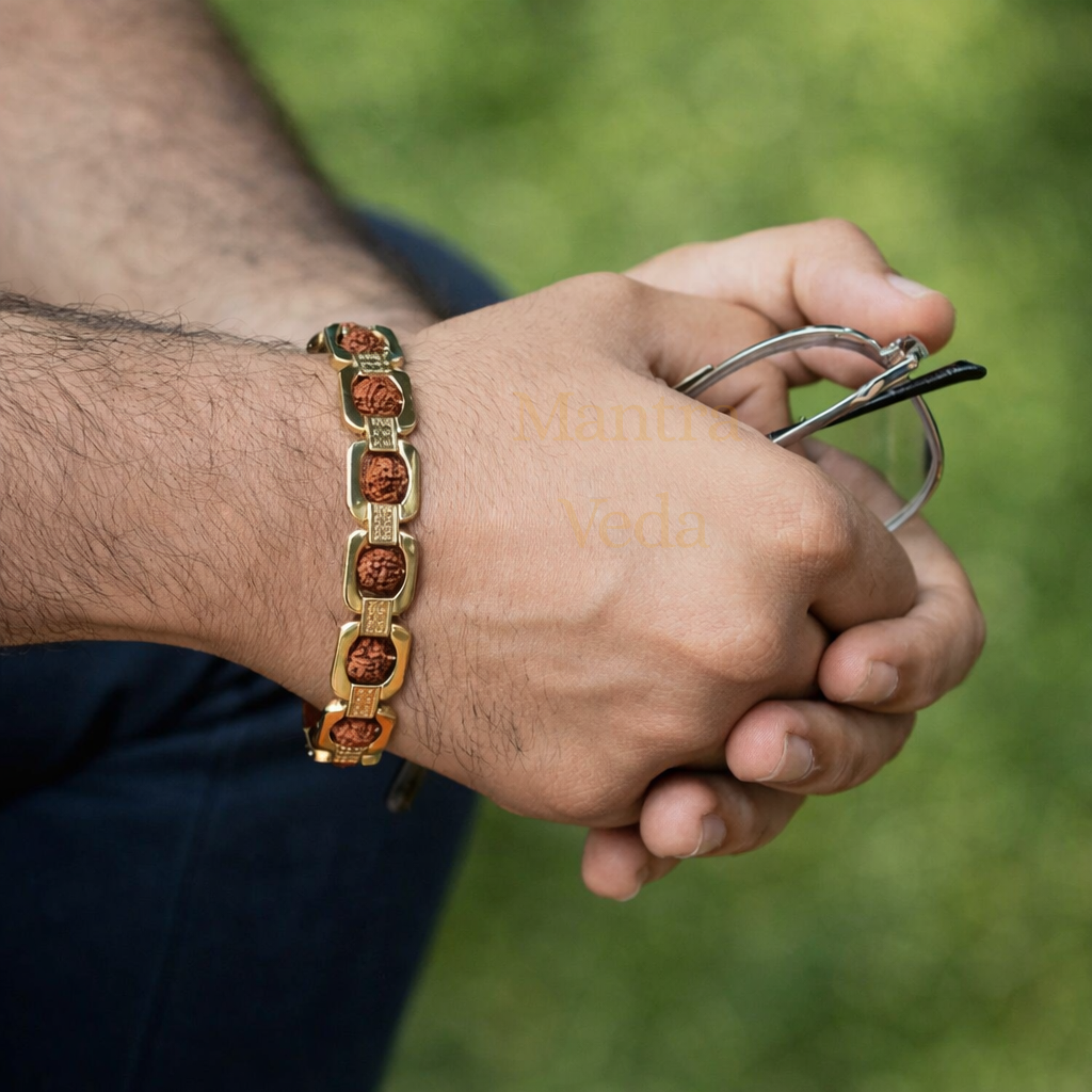 Gold Plated Essential Rudraksha Bracelet