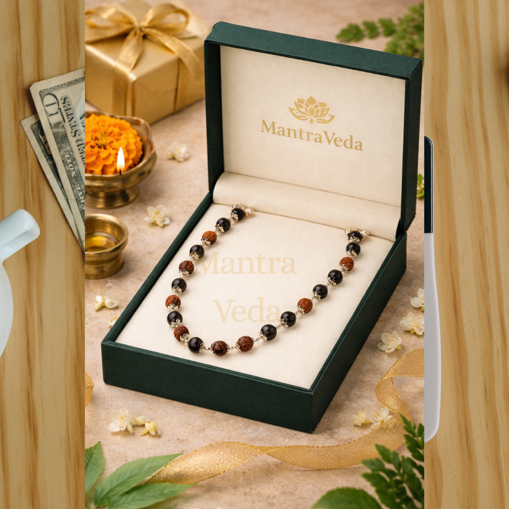 Silver Plated Divya Rudraksha Karungali Mala