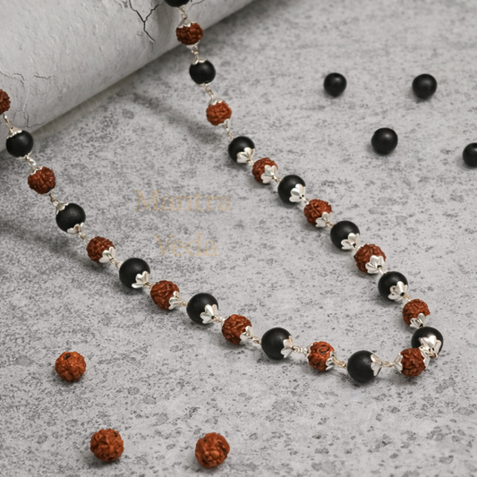 Silver Plated Divya Rudraksha Karungali Mala