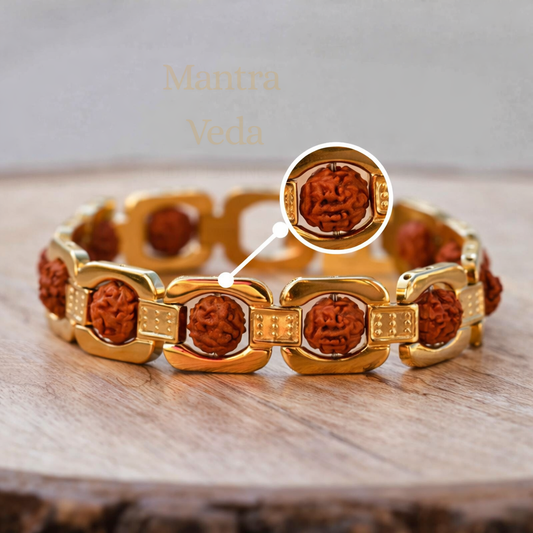 Gold Plated Essential Rudraksha Bracelet