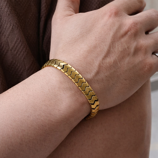 Golden Glow Hematite Band