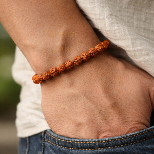 Authentic 5 Mukhi Rudraksha Tie Up Band