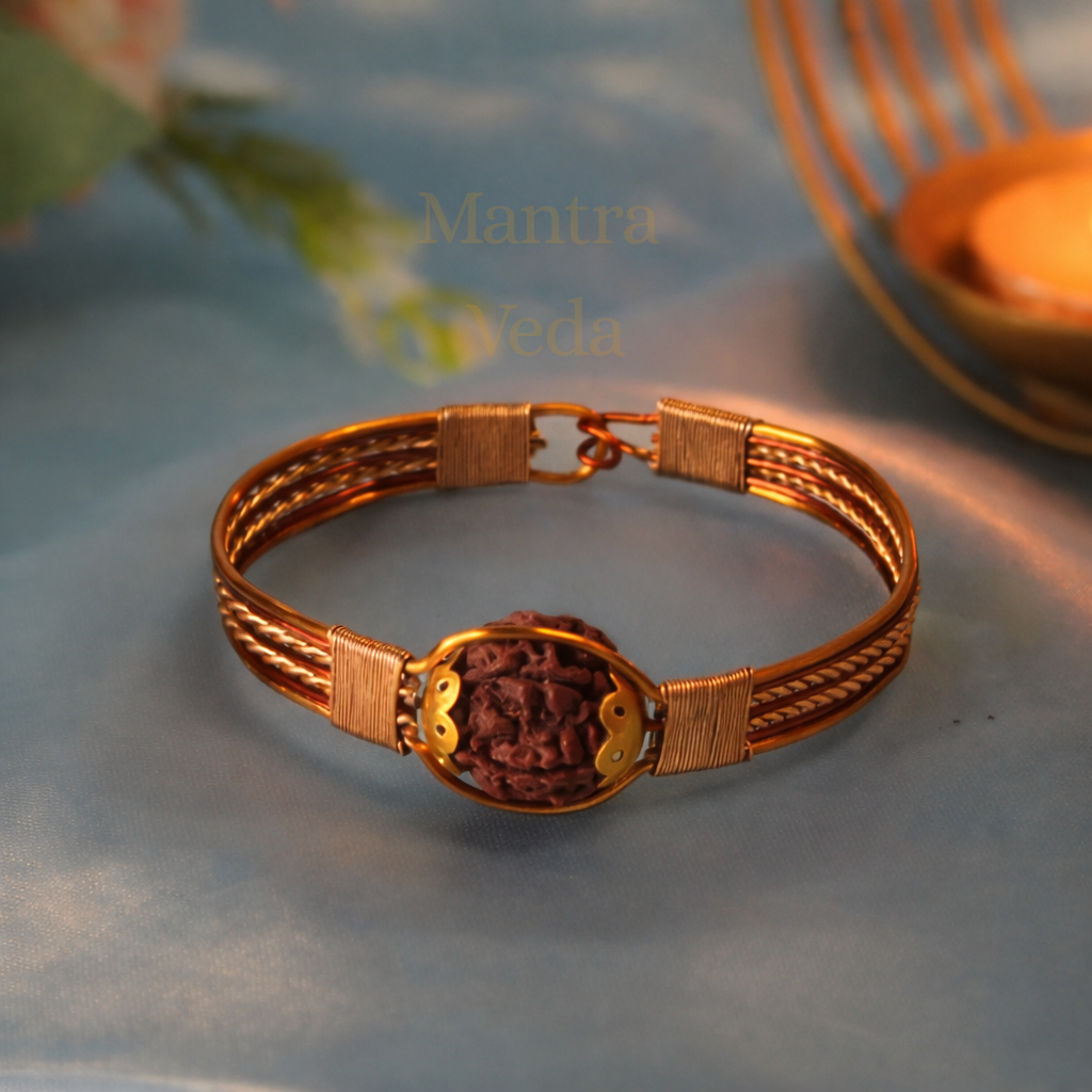 Authentic 5 Mukhi Rudraksha Copper Bracelet