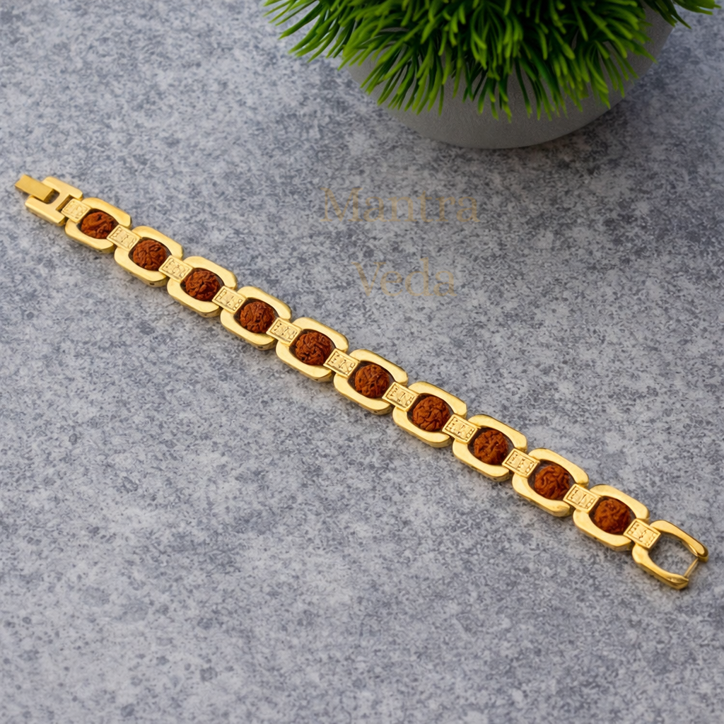 Gold Plated Essential Rudraksha Bracelet