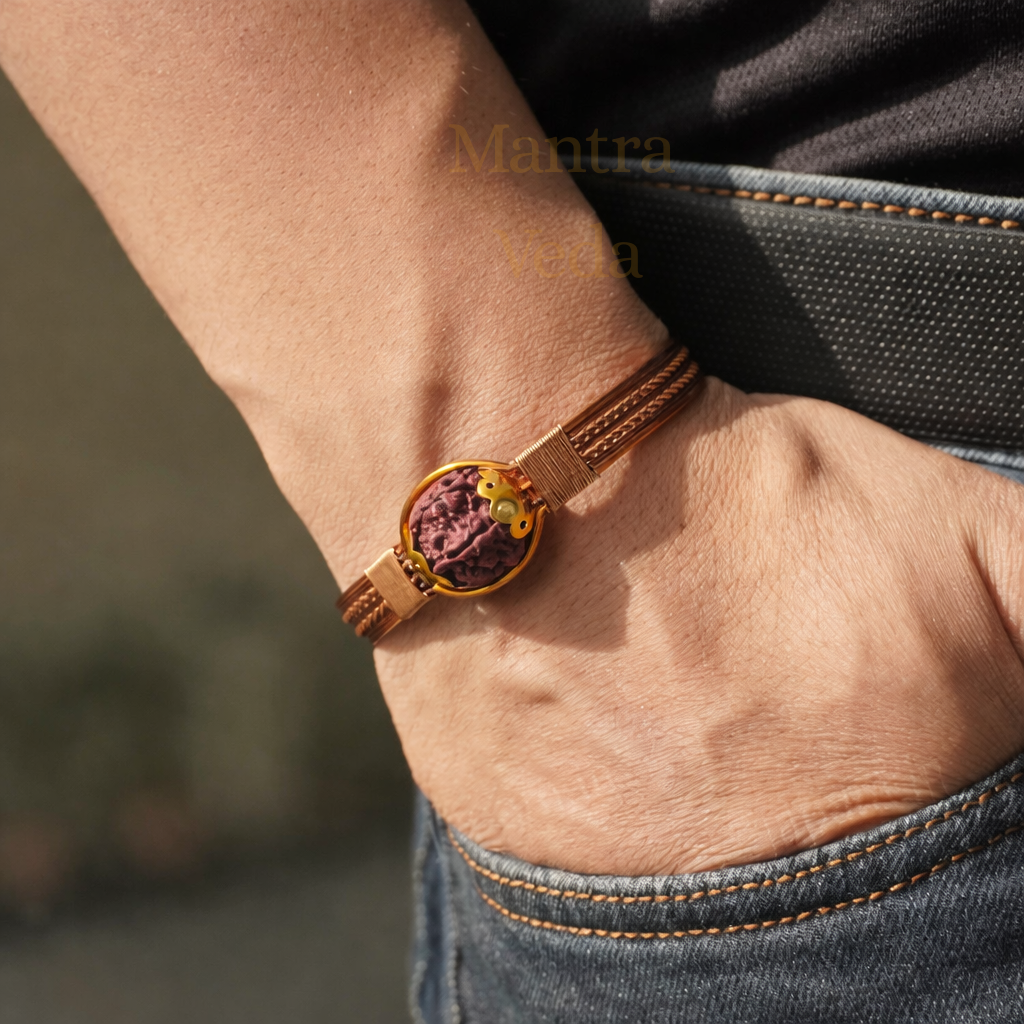Authentic 5 Mukhi Rudraksha Copper Bracelet