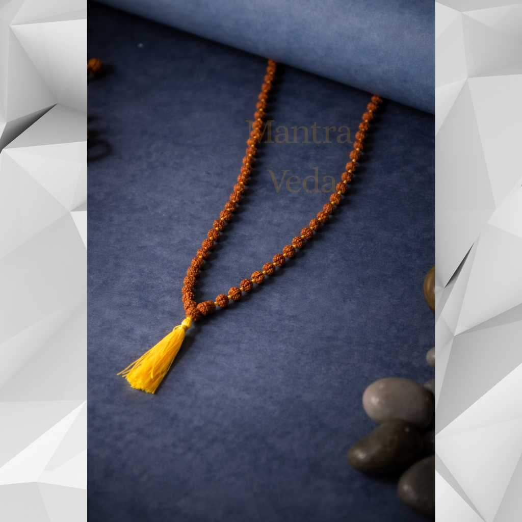 Brown Nanhe Rudraksha 108+1 Beads Mala for Kids