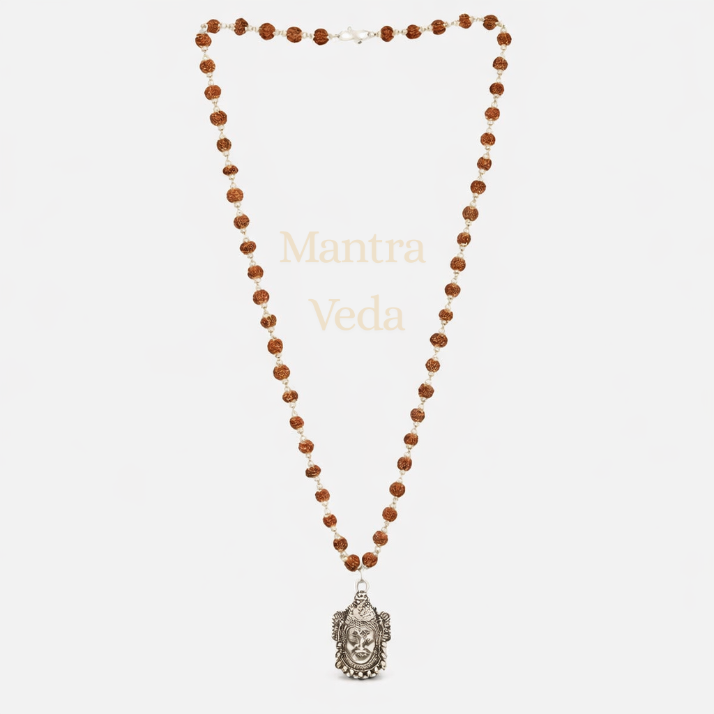 Silver Plated Mahakal Rudraksha Mala