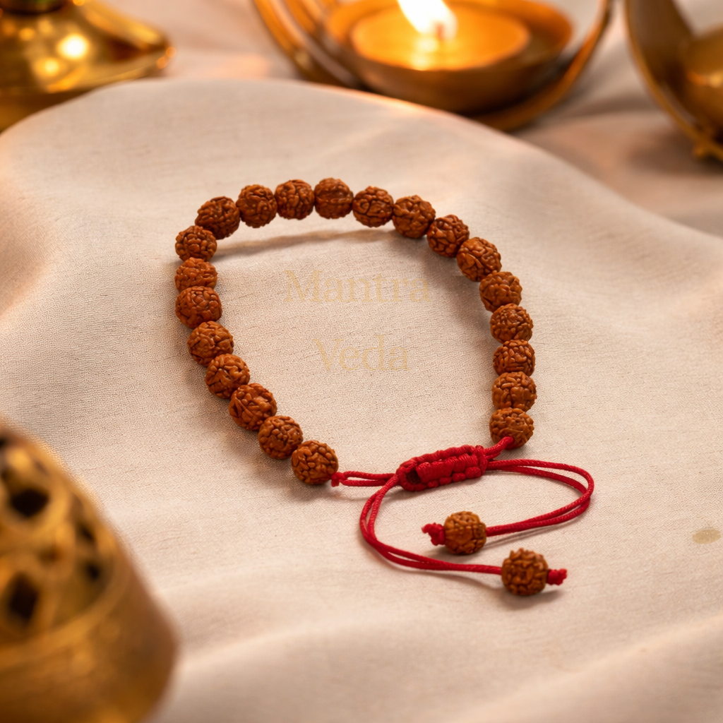 Authentic 5 Mukhi Rudraksha Tie Up Band