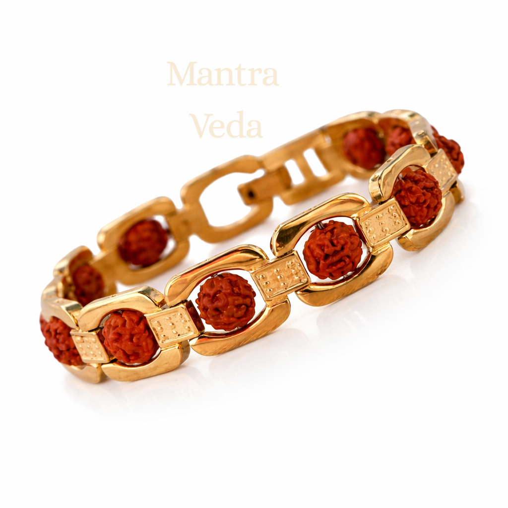 Gold Plated Essential Rudraksha Bracelet