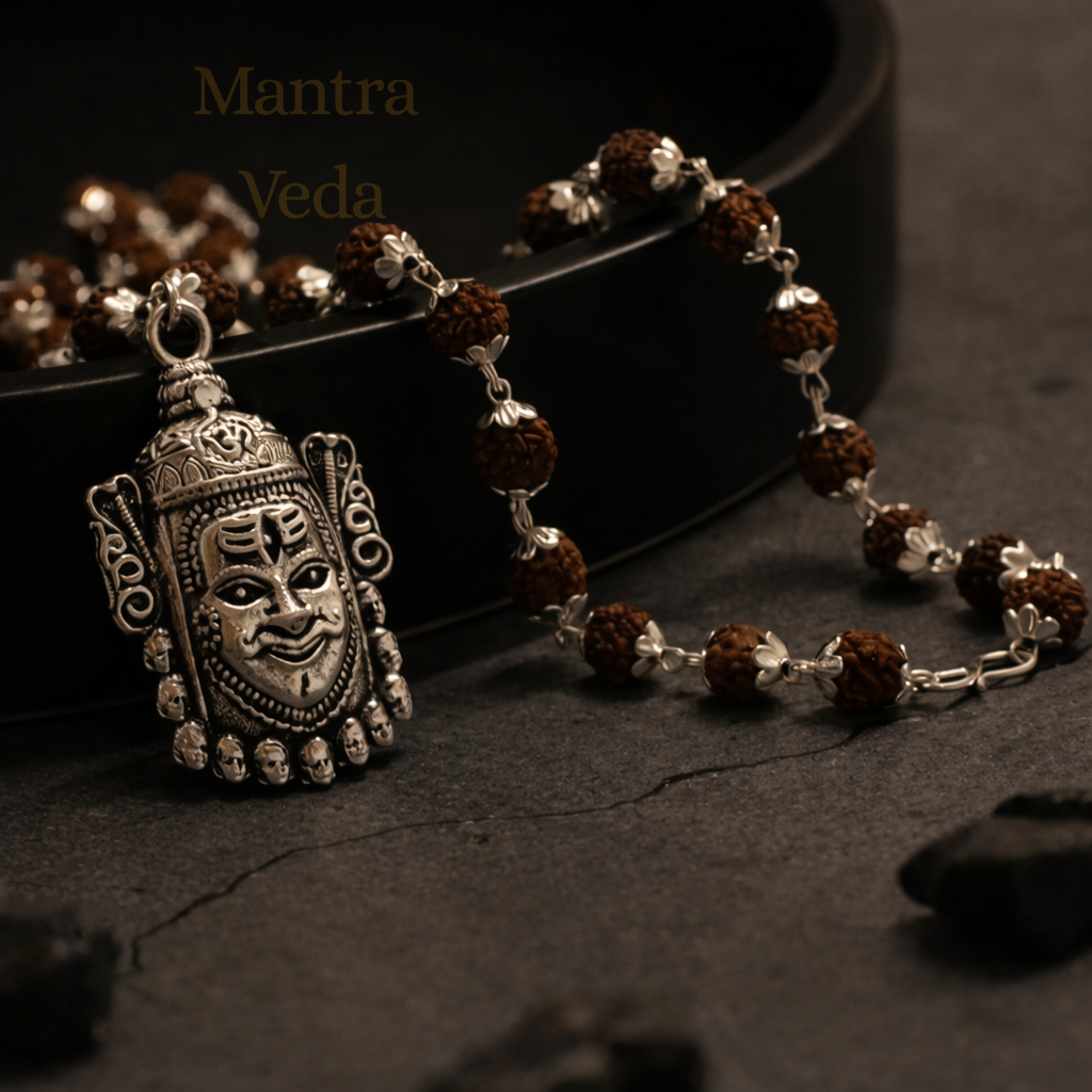 Silver Plated Mahakal Rudraksha Mala