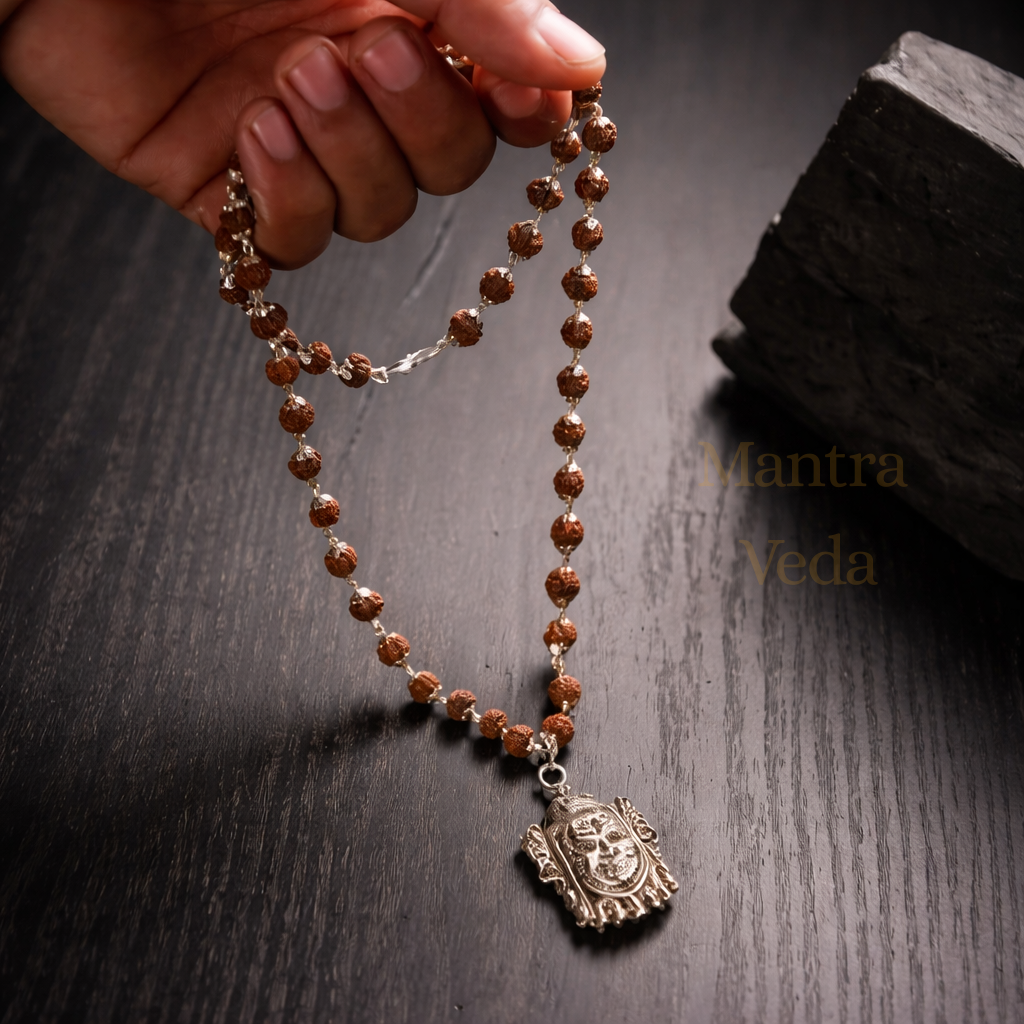 Silver Plated Mahakal Rudraksha Mala