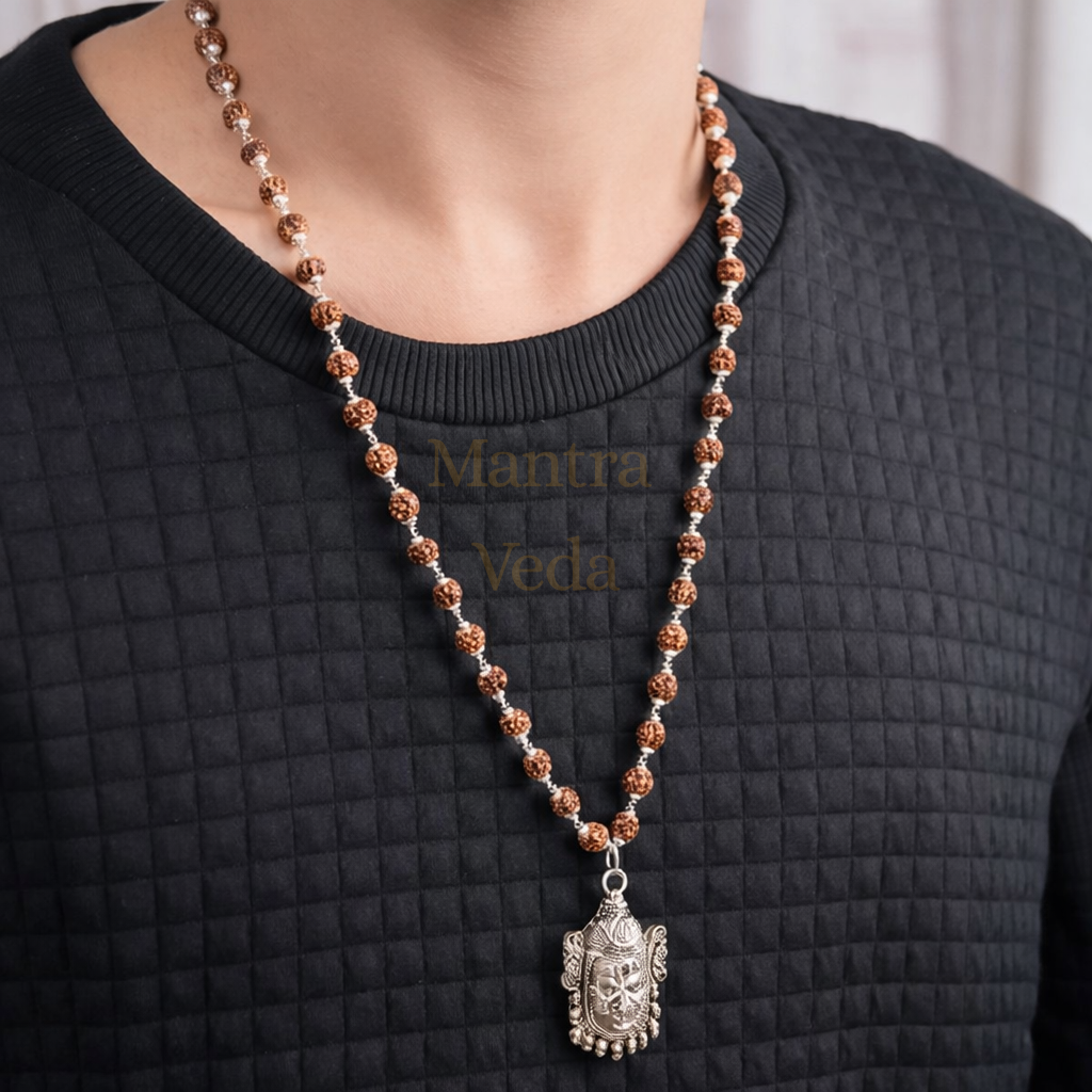 Silver Plated Mahakal Rudraksha Mala
