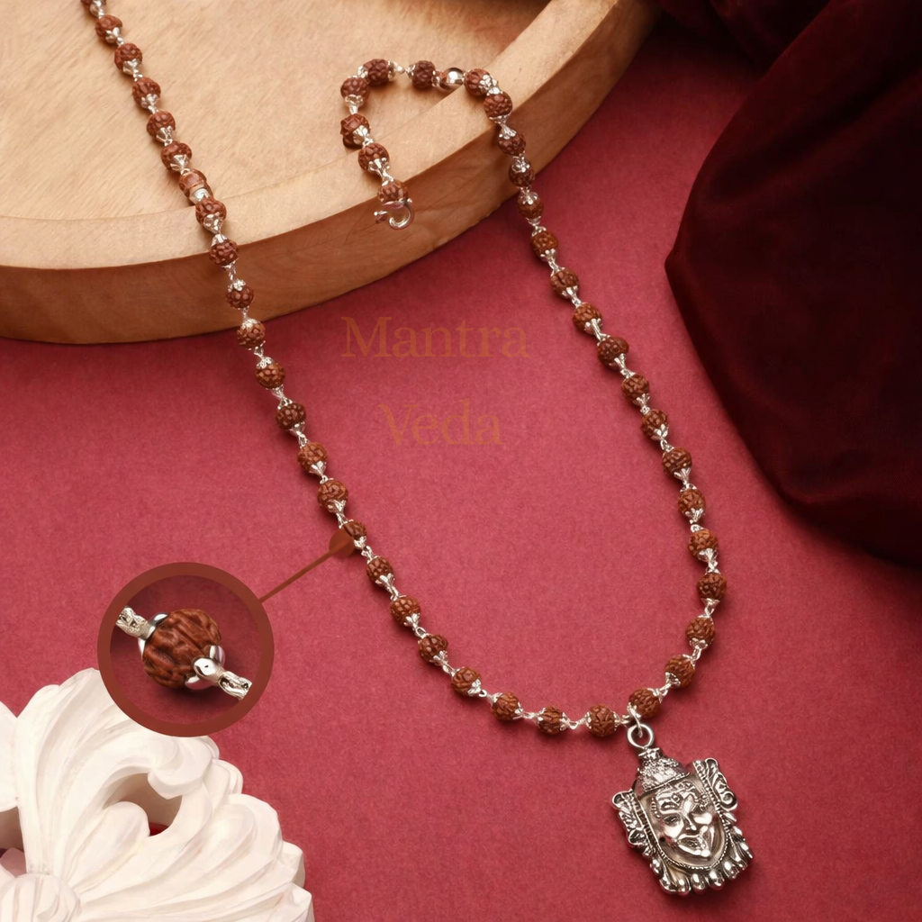 Silver Plated Mahakal Rudraksha Mala