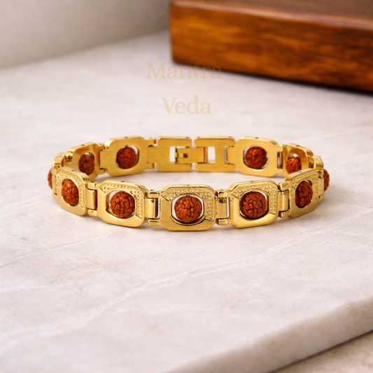 Buy Gold Plated Eternal Radiance Rudraksha Bracelet in India